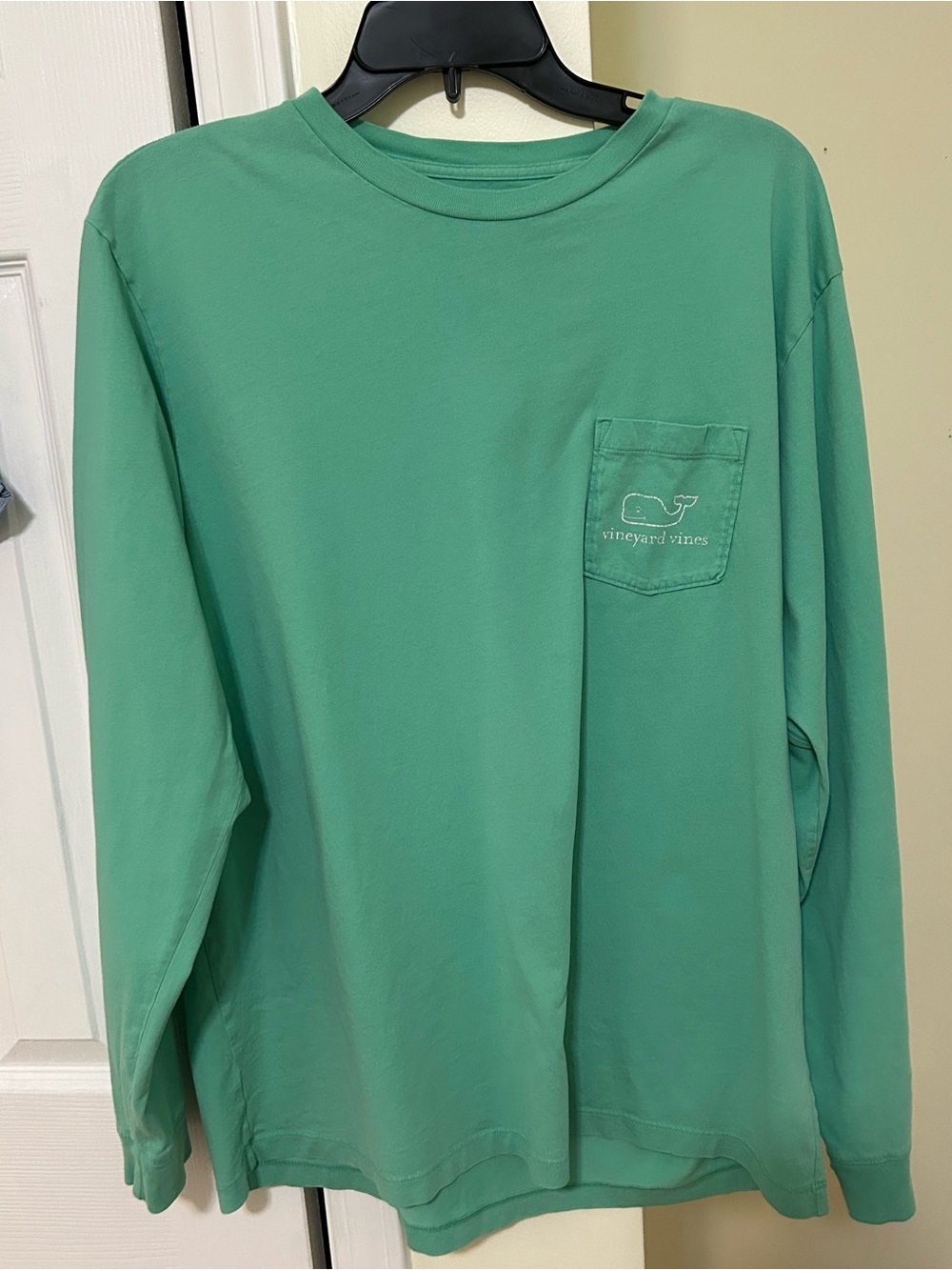 Vineyard Vines White Logo Tee in Mint Green